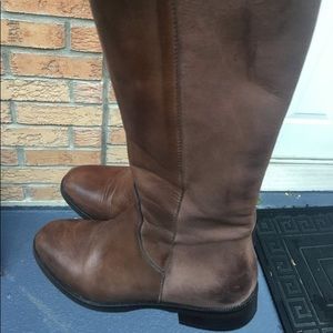 Genuine Leather Brown Tall Boots - Size 7